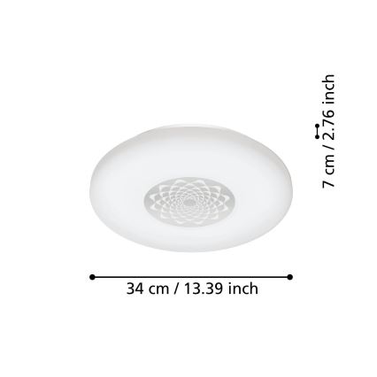 Eglo - Plafonnier à intensité variable LED/15,6W/230V 2700-6500K