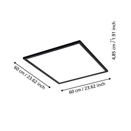 Eglo - Dimbare LED Plafond Lamp SALOBRENA-Z LED/33W/230V zwart ZigBee