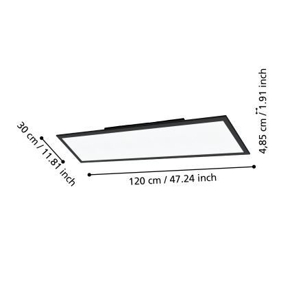Eglo - LED Dimbaar Plafondlamp LED/33,5W/230V zwart ZigBee