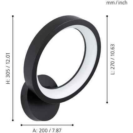 Eglo - LED RGBW Dimbare wandlamp LED/16W/230V ZigBee