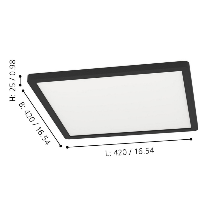 Eglo - LED RGBW Dimbare plafondlamp LED/16,5W/230V zwart ZigBee