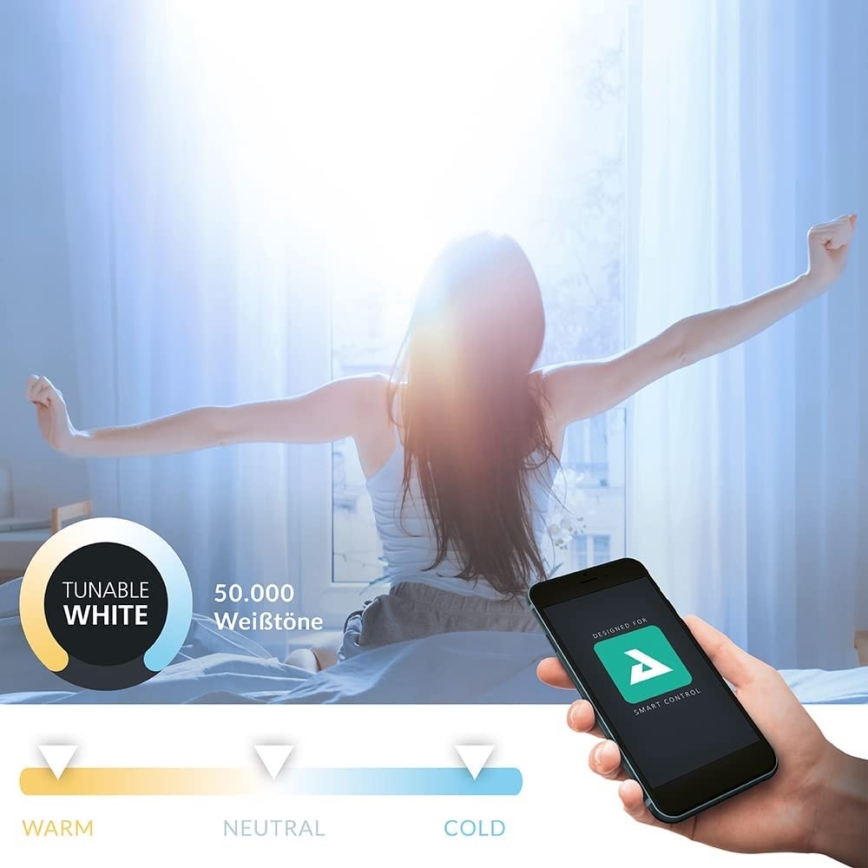 Eglo - Luminaire LED dimmable pour salle de bains 5,4 W/230 V, IP44, ZigBee, diam. 11,7 cm