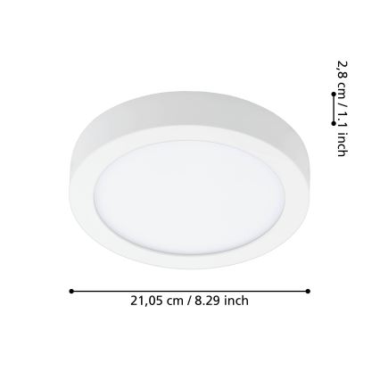 Eglo - Plafonnier LED dimmable pour salle de bains, 16,5 W, 230 V, 2700–6500 K, IP44, ZigBee, Ø 21 cm