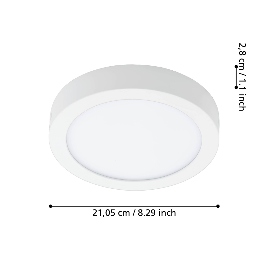 Eglo - Plafonnier LED dimmable pour salle de bains, 16,5 W, 230 V, 2700–6500 K, IP44, ZigBee, Ø 21 cm