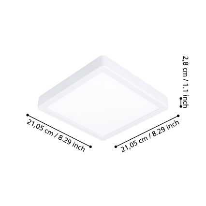 Eglo - Plafonnier LED dimmable pour salle de bains LED/16,5W/230V 2700-6500K IP44 ZigBee 21x21 cm