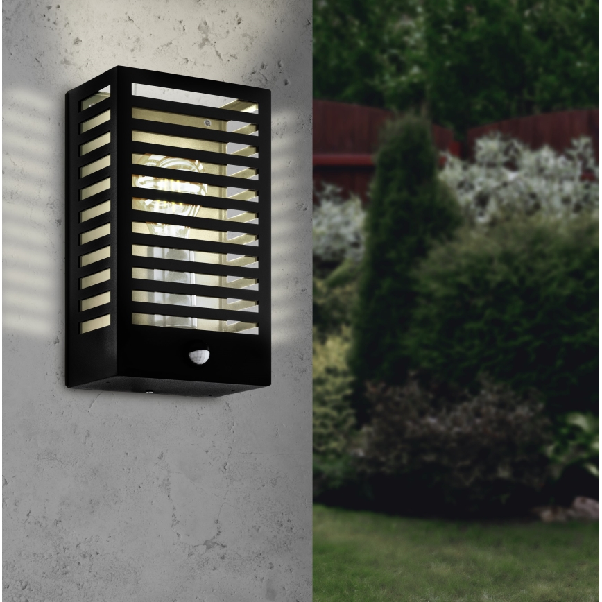 Eglo - Applique murale d'extérieur avec détecteur 1xE27/60W/230V IP44