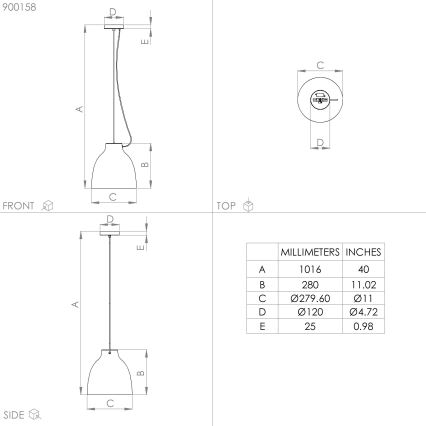 Eglo - Hanglamp aan een koord 1xE27/40W/230V zwart