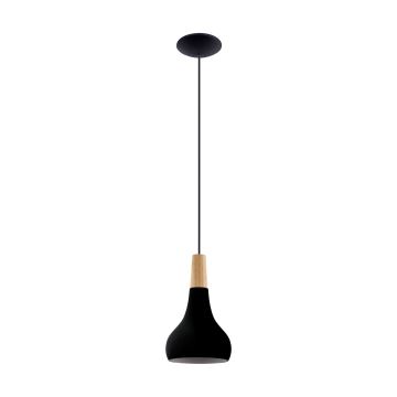 Eglo - Hanglamp aan een koord 1xE27/40W/230V diameter 18 cm zwart