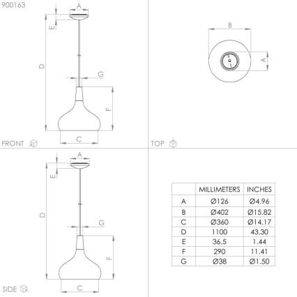 Eglo  - Hanglamp aan een koord 1xE27/40W/230V diameter 40 cm