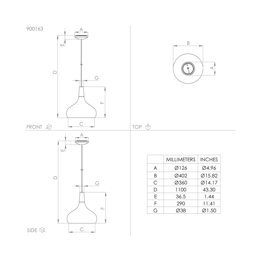 Eglo  - Hanglamp aan een koord 1xE27/40W/230V diameter 40 cm