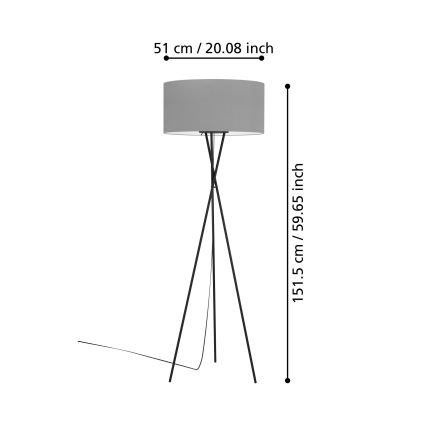 Eglo - Lampadaire 1xE27/60W/230V