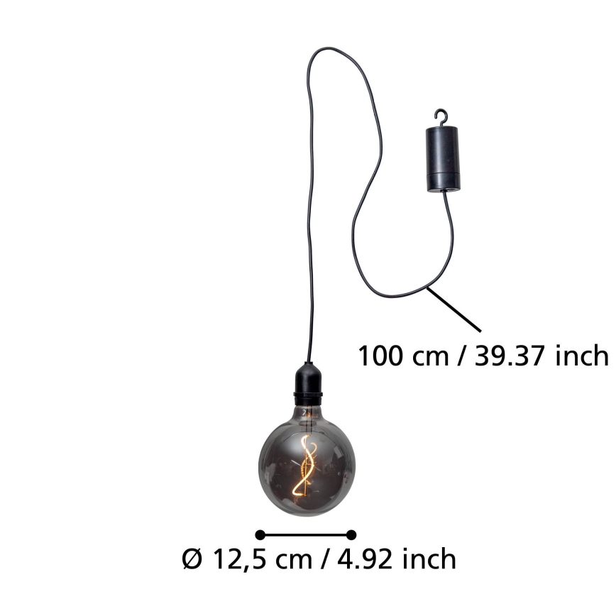 Eglo - LED Hanglamp voor buiten LED/0,06W/6V 4xAA IP44 grijs