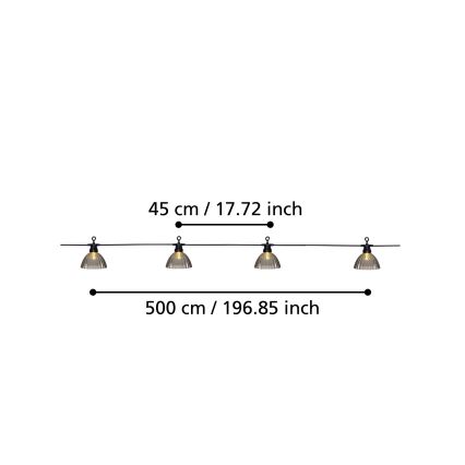 Eglo - Guirlande décorative extérieure LED 12xLED/0,066W/3,2V IP44