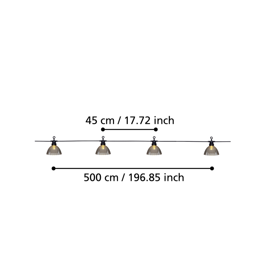 Eglo - Guirlande décorative extérieure LED 12xLED/0,066W/3,2V IP44