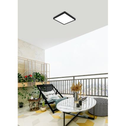 Eglo - LED Badkamer plafondlamp LED/20,5W/230V IP44 zwart
