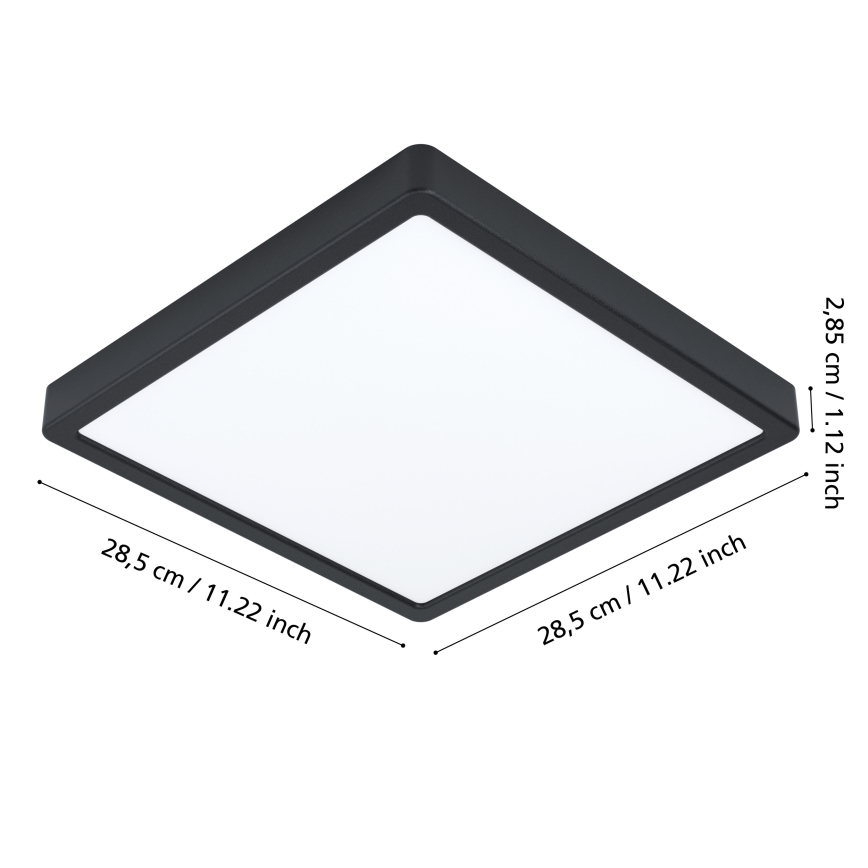 Eglo - LED Badkamer plafondlamp LED/20,5W/230V IP44 zwart