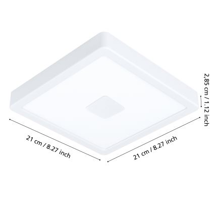 Eglo - LED Plafondlamp voor buiten LED/17W/230V IP44 wit