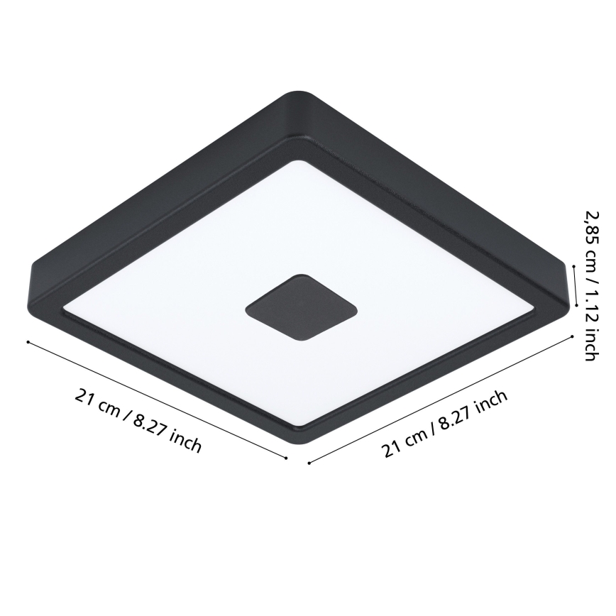 Eglo 90283 - Plafonnier LED d'extérieur LED/17W/230V IP44 noir