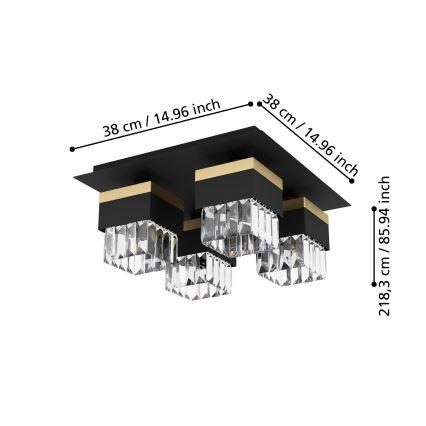 Eglo - Plafondlamp 4xE14/40W/230V