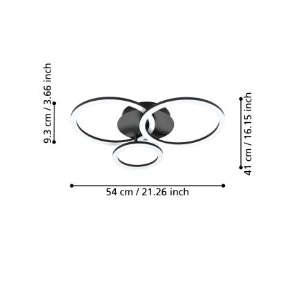 EGLO - LED -dimbare plafondlicht LED/33W/230V