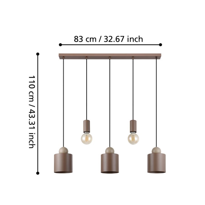 Eglo - Suspension filaire 5xE27/40W/230V
