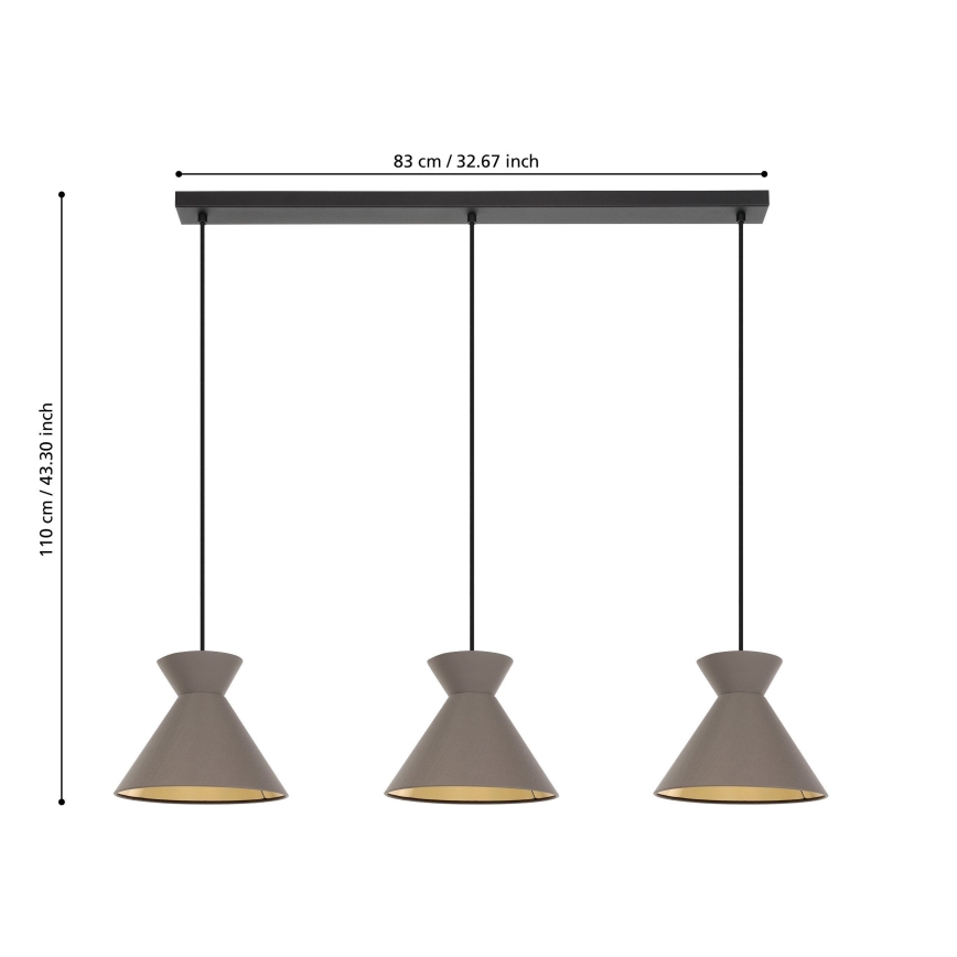 Eglo - Hanglamp aan kabel 3xE27/40W/230V