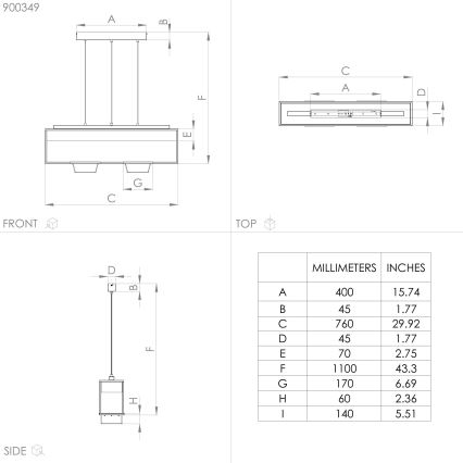 Eglo - Hanglamp aan een koord 3xE27/40W/230V