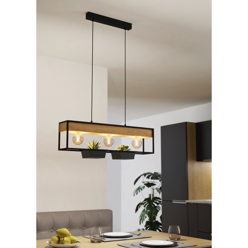 Eglo - Hanglamp aan kabel 3xE27/40W/230V
