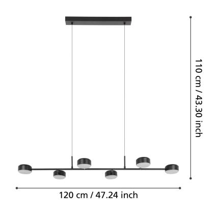 Eglo - Dimbare LED hanglamp aan een koord  6xLED/7W/230V