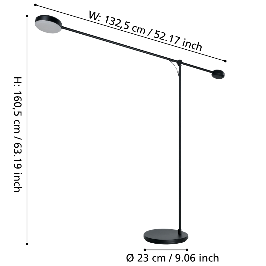 Eglo - LED Dimbare Touch Vloerlamp LED/24W/230V