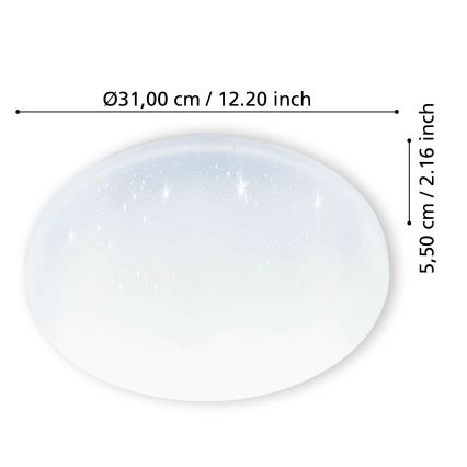 Eglo - LED Badkamer plafondlamp LED/18W/230V IP44