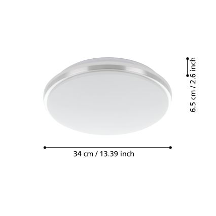 Eglo - LED Badkamer plafondlamp LED/15,6W/230V IP44 chroom