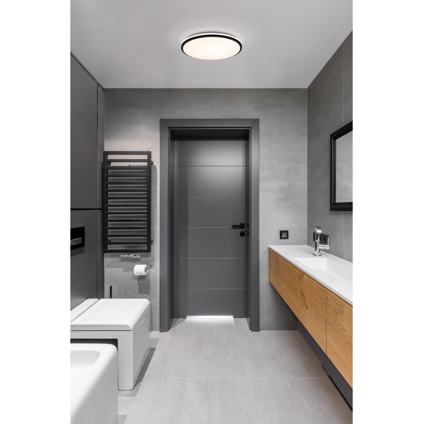 Eglo - LED Badkamer plafondlamp LED/15,6W/230V IP44 zwart