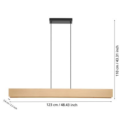 Eglo - LED RGBW Dimbare hanglamp aan een koord LED/35W/230V 2700-6500K