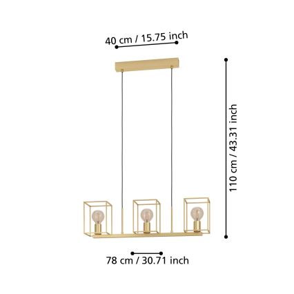 Eglo - Hanglamp aan een koord 3xE27/40W/230V