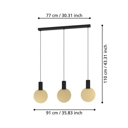Eglo - Suspension filaire 3xGU10/4,5W/230V 3000K
