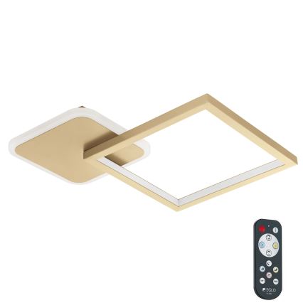 Eglo - LED Dimbare plafondlamp LED/15W/230V goud + afstandsbediening