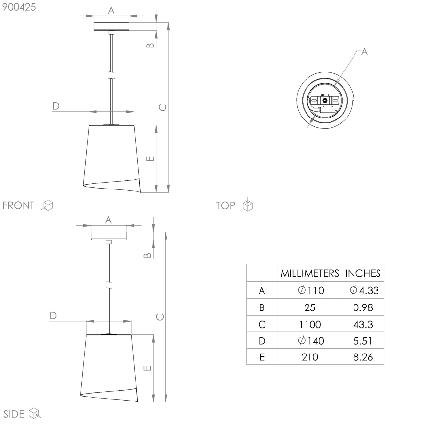 Eglo - Hanglamp aan kabel 1xE27/40W/230V
