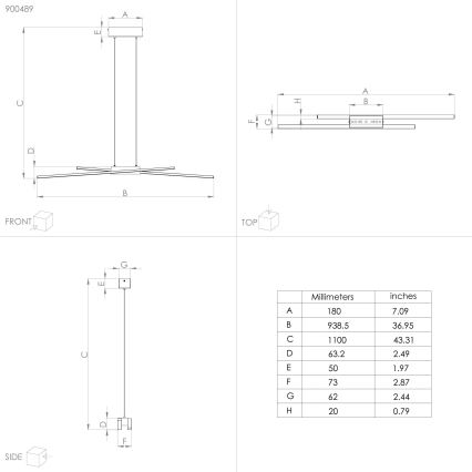 Eglo - Dimbare LED hanglamp aan een koord  2xLED/13W/230V