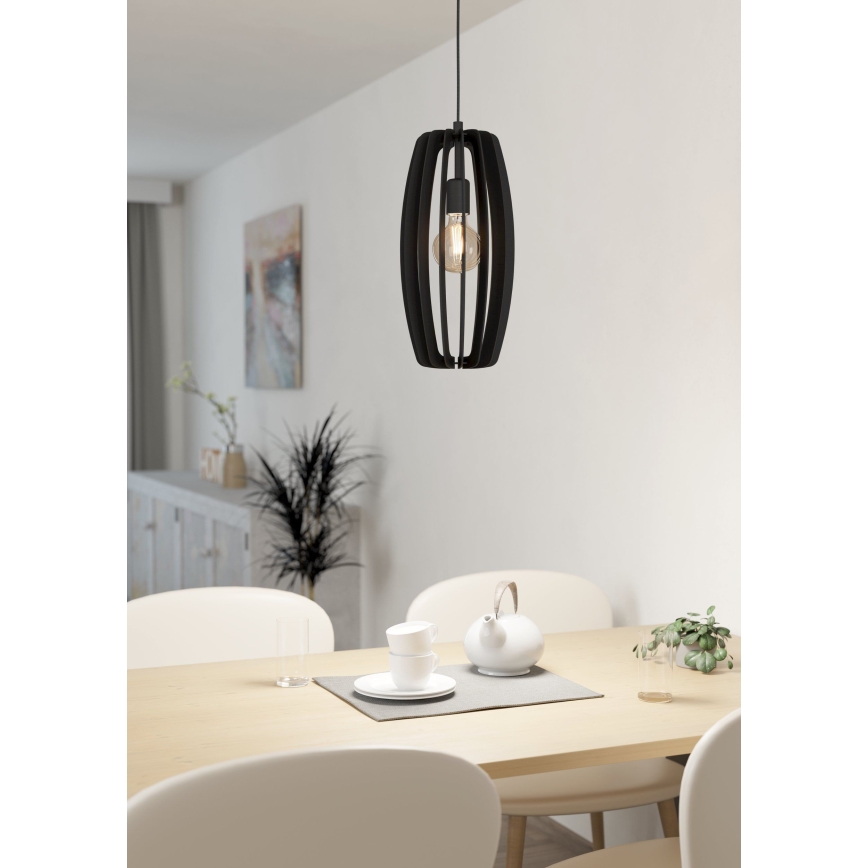 Eglo - Hanglamp aan kabel 1xE27/40W/230V zwart