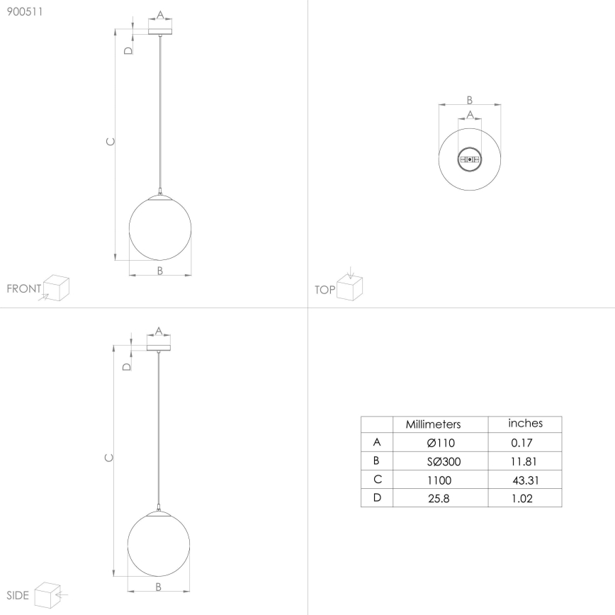 Eglo - Suspension filaire 1xE27/40W/230V
