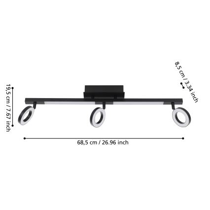 Eglo - LED Plafondlamp 3xLED/3,2W/230V + 2xLED/3,3W