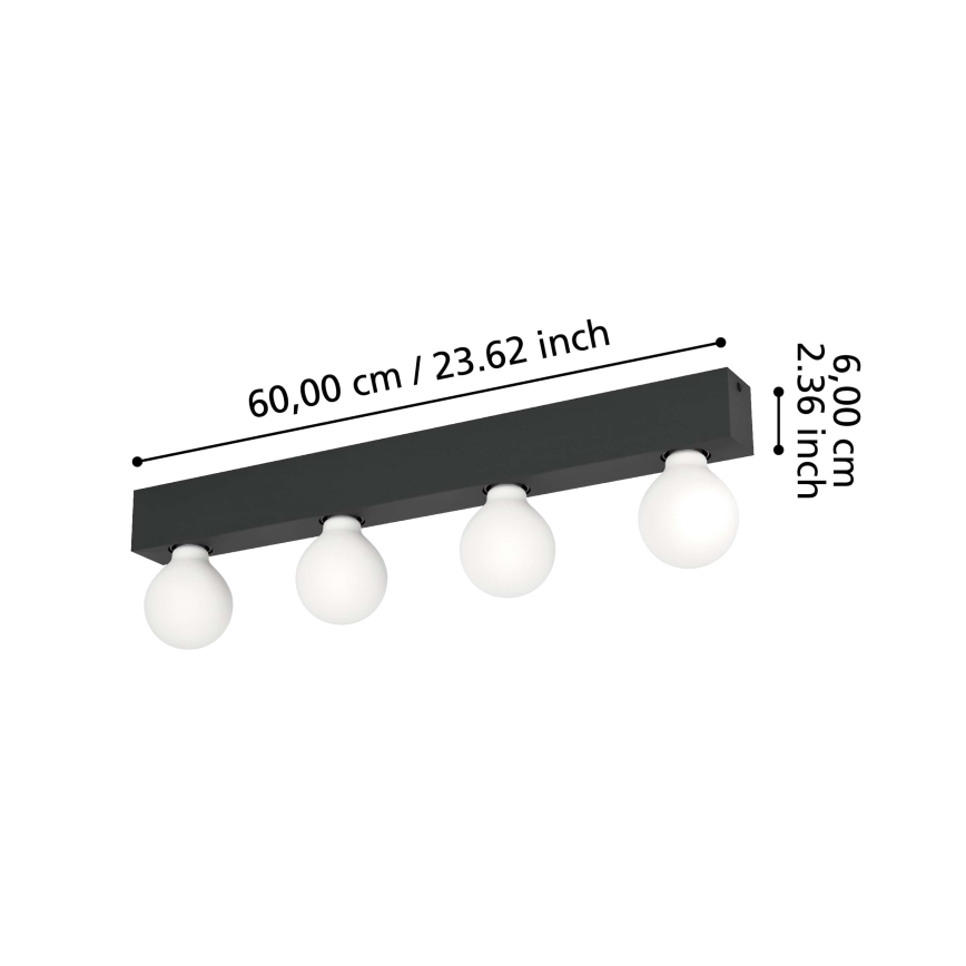 Eglo - Wandlamp 4xE27/40W/230V zwart