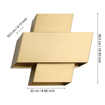 Eglo - Wandlamp 1xE27/40W/230V goudkleurig