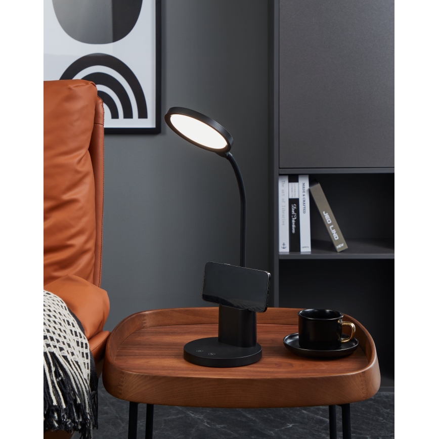 Eglo - Lampe de table à intensité variable LED/2,1W/5V 1500 mAh noir