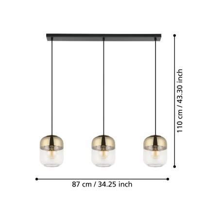 Eglo - Hanglamp aan kabel 3xE27/40W/230V