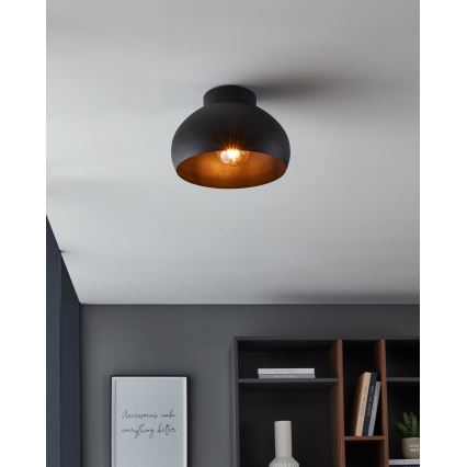 Eglo - Plafondlamp 1xE27/40W/230V zwart