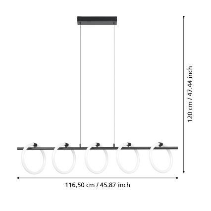 Eglo - Suspension filaire 5xLED/7W/230V