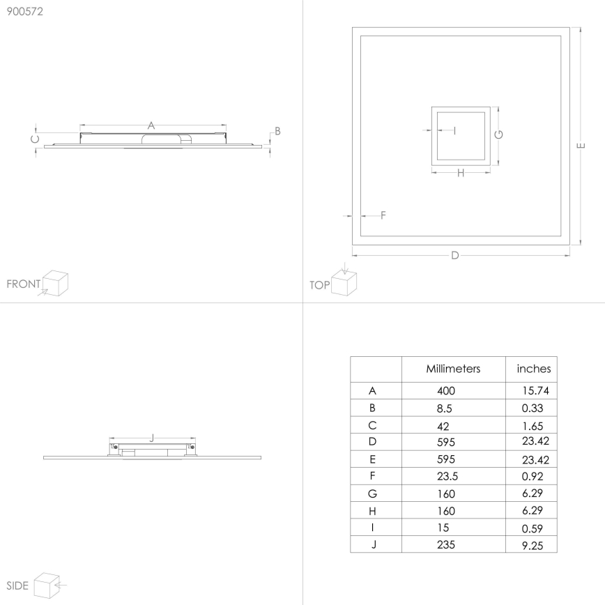 Eglo - LED RGBW Plafonnier dimmable LED/36W/230V 3000-6000K 59,5x59,5 cm + télécommande