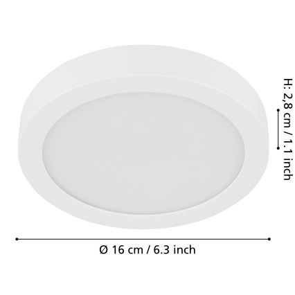 Eglo - Dimbare LED Plafondlamp LED/11W/230V wit